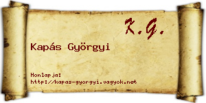 Kapás Györgyi névjegykártya